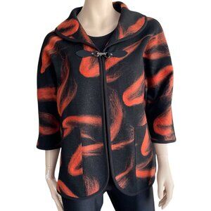 Cazza Zacks Sparkle Fuzzy Jacquard Kimono Sleeve Jacket